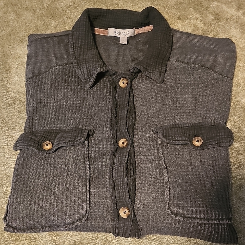 Briggs New York Black Textured Shirt